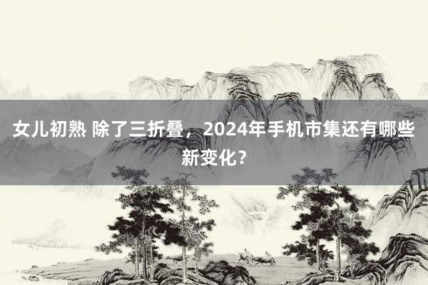 女儿初熟 除了三折叠，2024年手机市集还有哪些新变化？