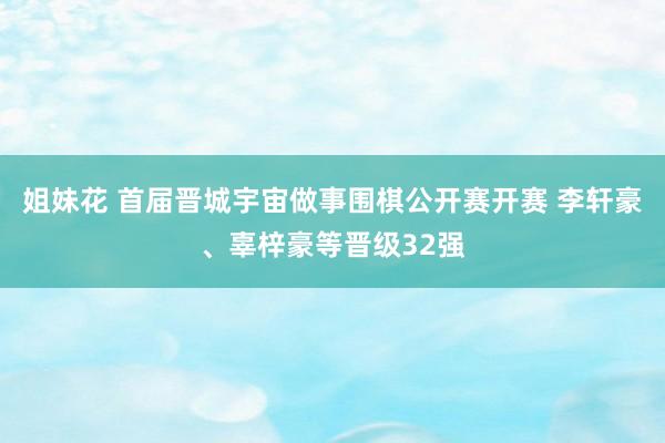 姐妹花 首届晋城宇宙做事围棋公开赛开赛 李轩豪、辜梓豪等晋级32强