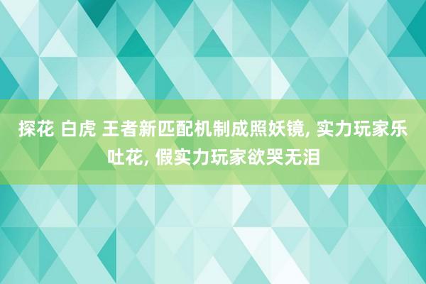 探花 白虎 王者新匹配机制成照妖镜， 实力玩家乐吐花， 假实力玩家欲哭无泪