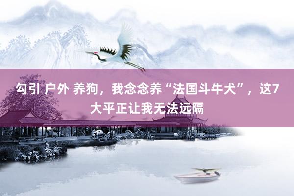 勾引 户外 养狗，我念念养“法国斗牛犬”，这7大平正让我无法远隔