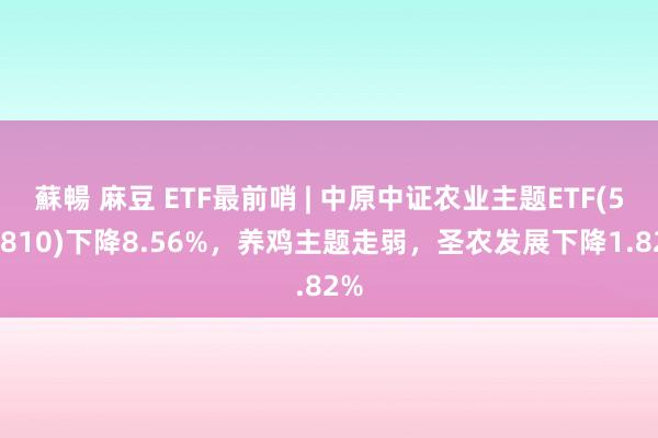 蘇暢 麻豆 ETF最前哨 | 中原中证农业主题ETF(516810)下降8.56%，养鸡主题走弱，圣农发展下降1.82%