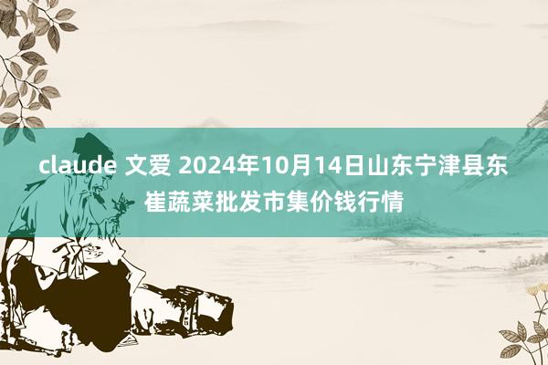 claude 文爱 2024年10月14日山东宁津县东崔蔬菜批发市集价钱行情