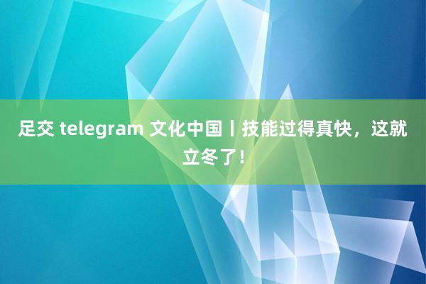 足交 telegram 文化中国丨技能过得真快，这就立冬了！